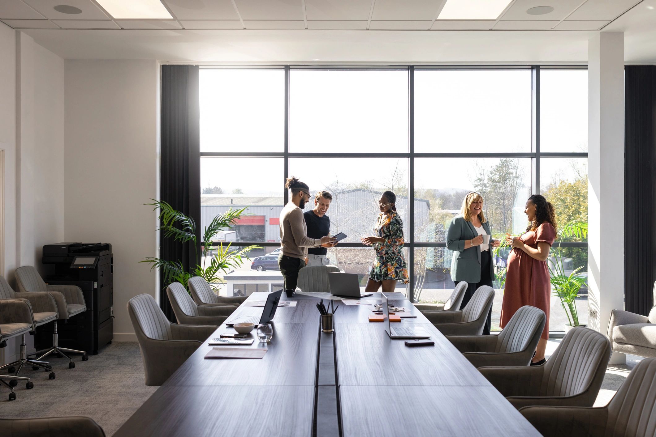 Executive team meeting in a modern office