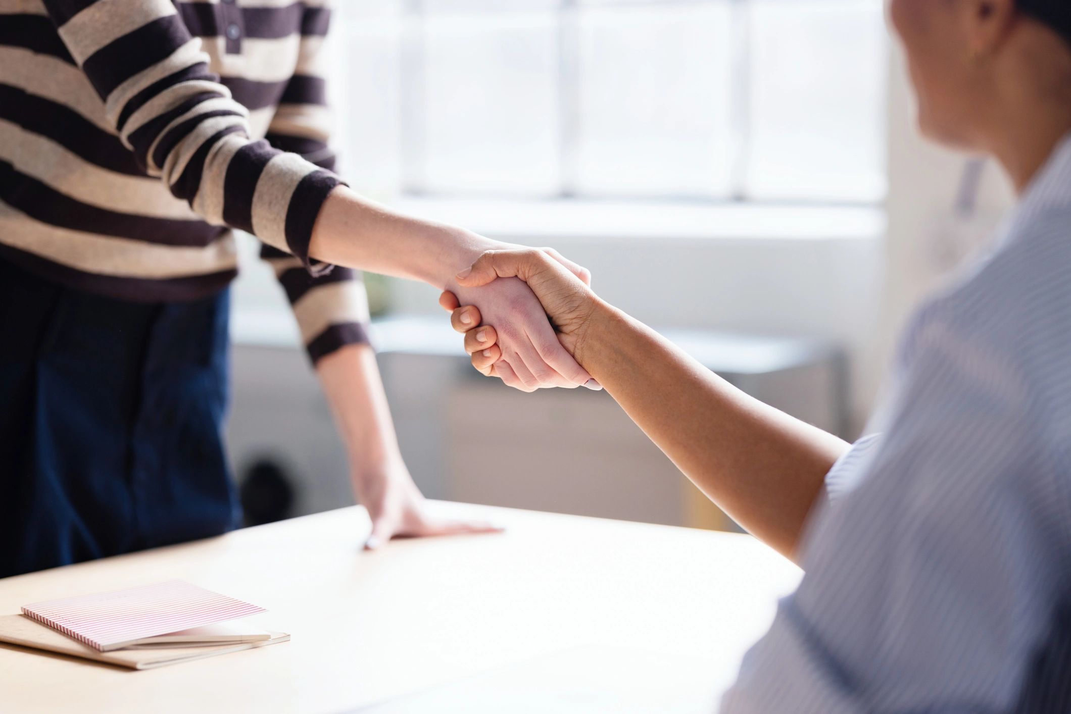 Business partners sealing an agreement with a handshake